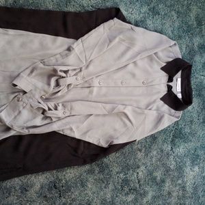 Susan Graver long sleeve grey/black